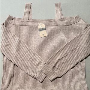 NWT Women's Ribbed Off the Shoulder Sweater